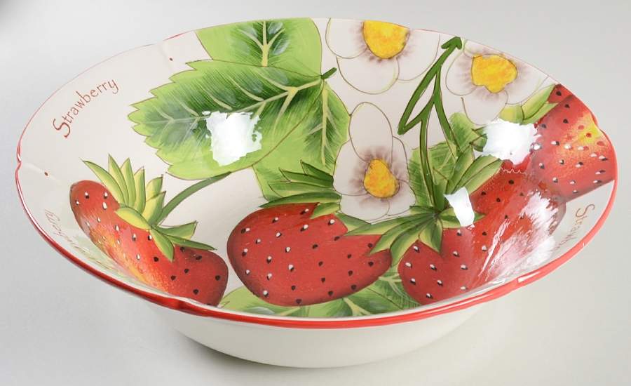 Strawberry 12" Round Serving Bowl by Pier 1-1