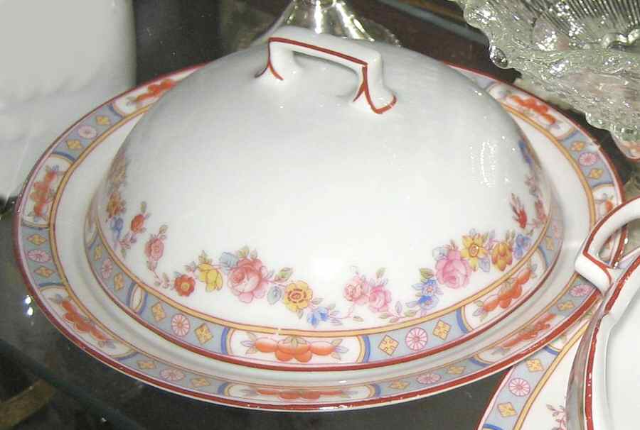 1097 Round Covered Butter by Porcelain Union-1