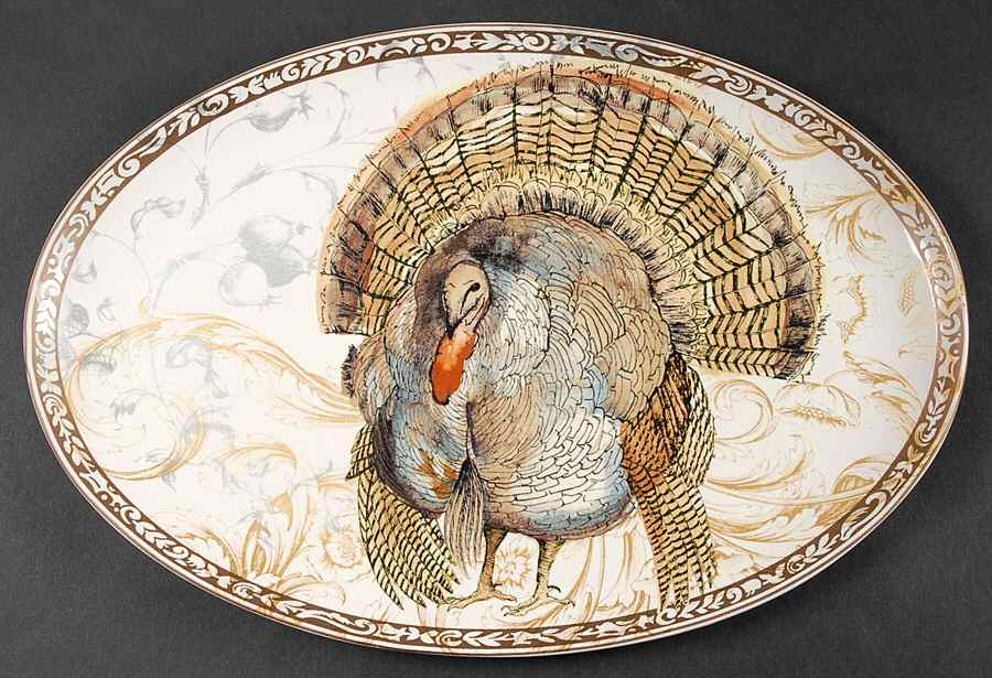 Bird (Decal) 16" Oval Serving Platter by Pottery Barn China-1