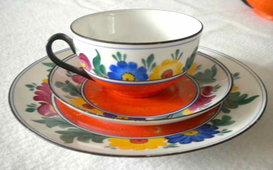 PHE54 Flat Cup & Saucer Set by Phoenix (Czech)-1