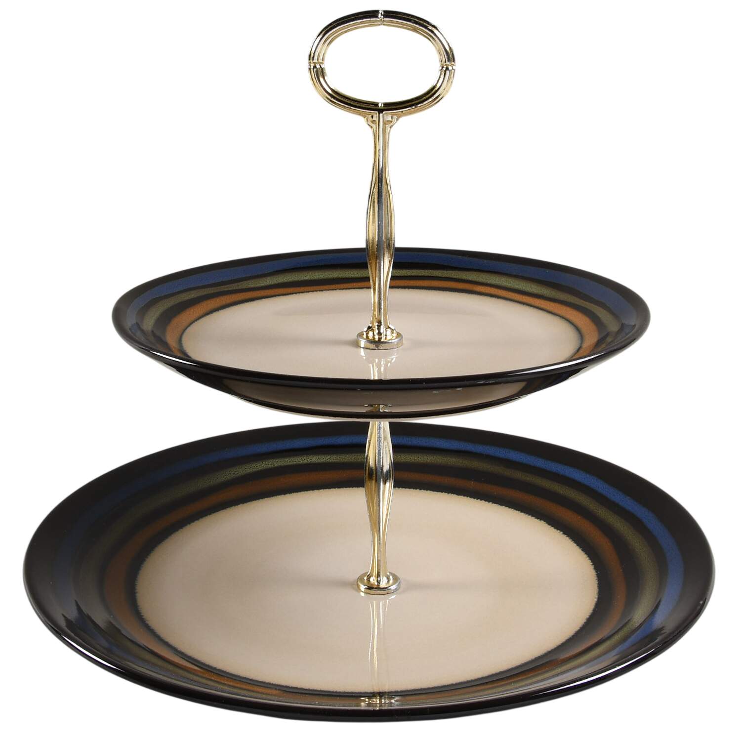 Galaxy 6 5/8"-10"  2 Tiered Serving Tray (Dp, Sp) HC by Pfaltzgraff-1