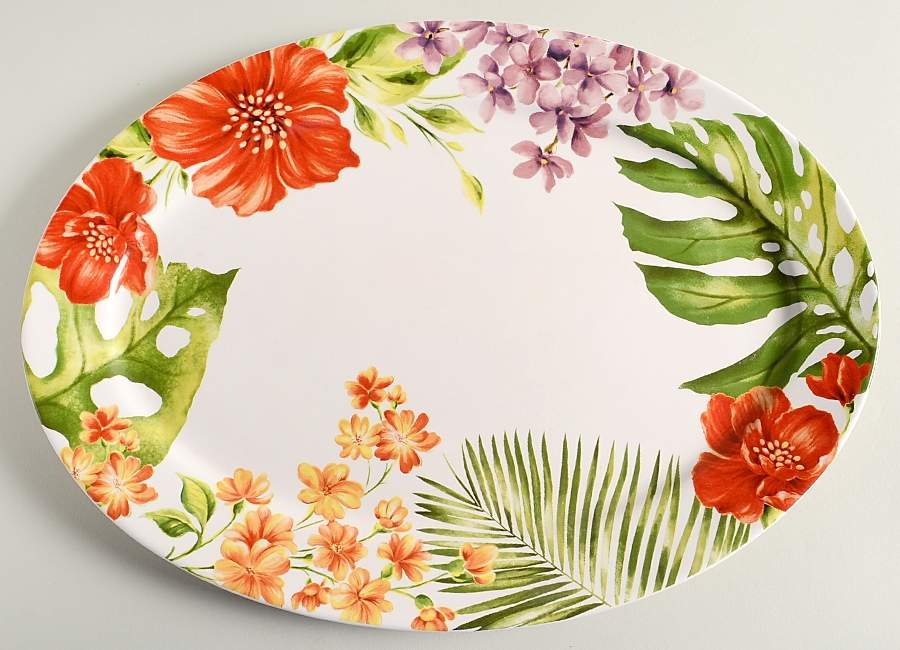 Fiji Floral 16" Oval Serving Platter by Pier 1-1