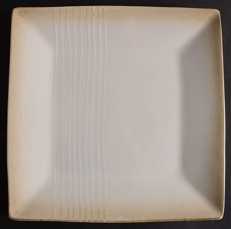 Cream Embossed Dinner Plate by Pier 1-1