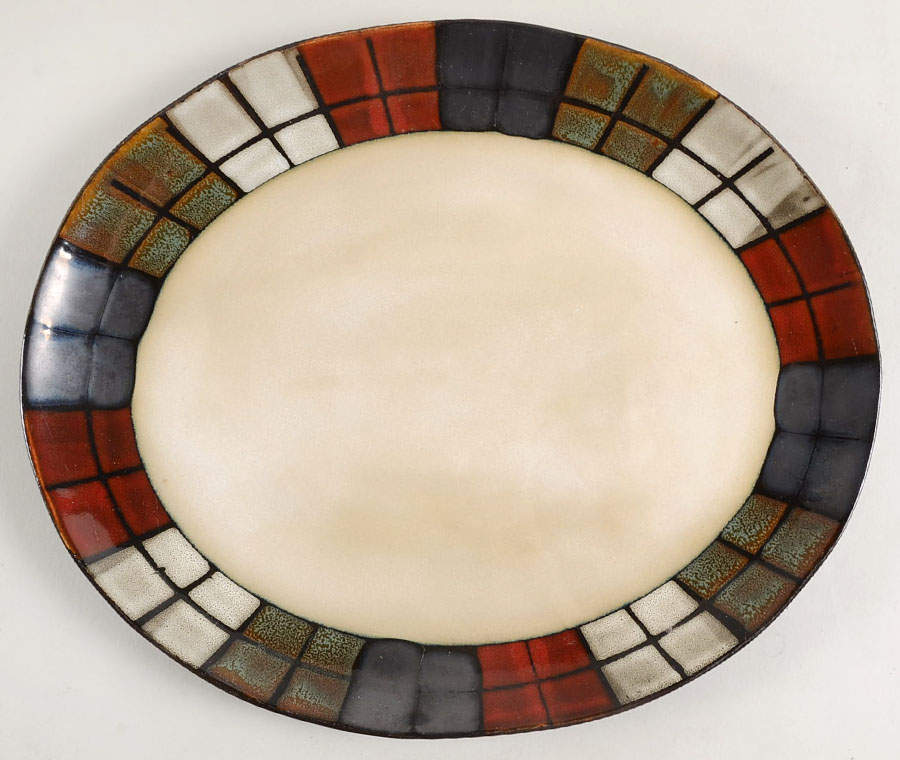 Calico 14" Oval Serving Platter by Pfaltzgraff-1