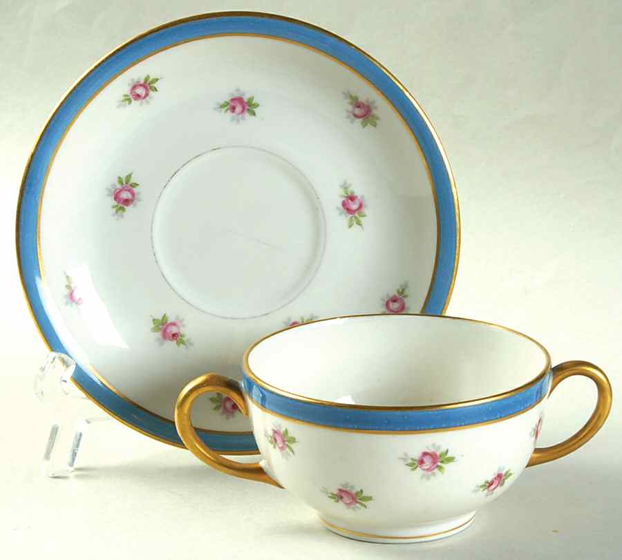 POY712 Footed Bouillon Cup & Saucer by Jean Pouyat-1