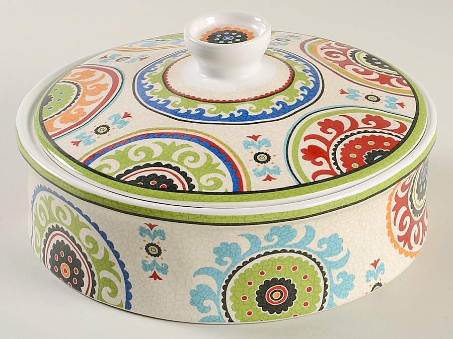 Suzani Medallion Round Covered Vegetable by Pier 1-1