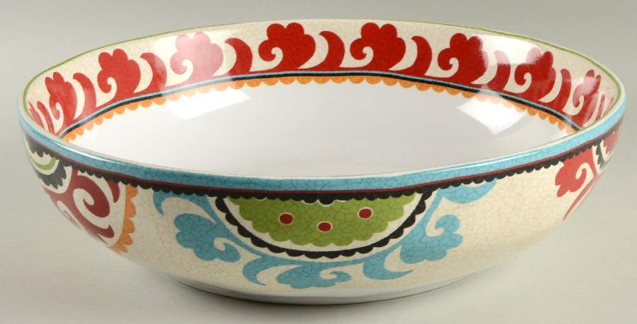 Suzani Medallion 11" Large Salad Serving Bowl by Pier 1-1