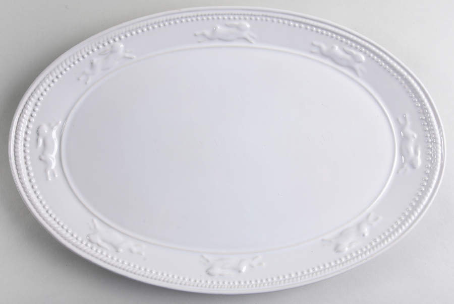 Easter Bunny Debossed 17" Oval Serving Platter by Pottery Barn China-1