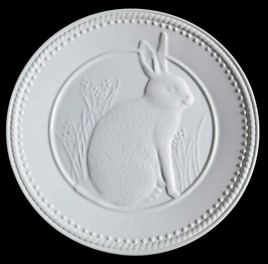 Easter Bunny Debossed Salad Plate by Pottery Barn China-1