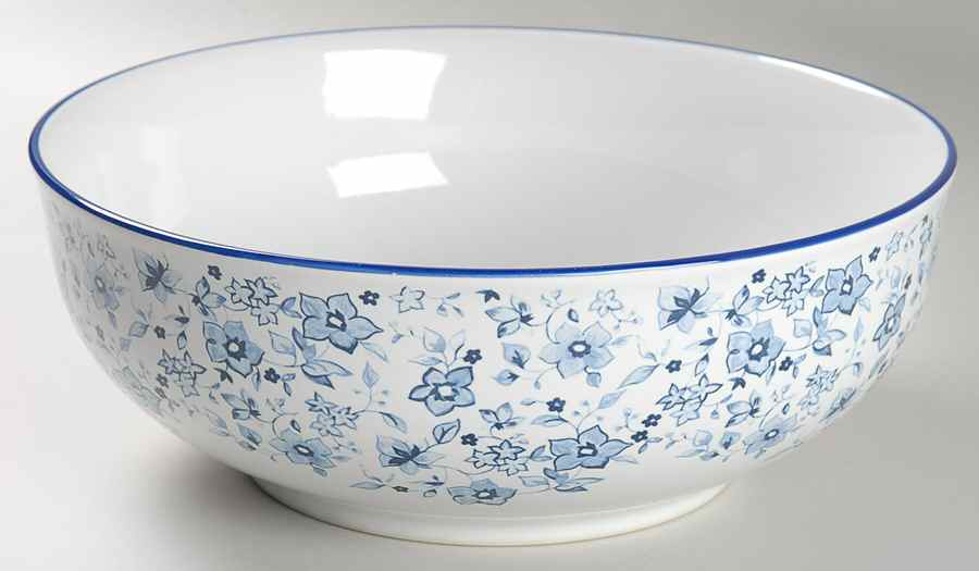 Blue Meadows (Smooth) 9" Round Vegetable Bowl by Pfaltzgraff-1