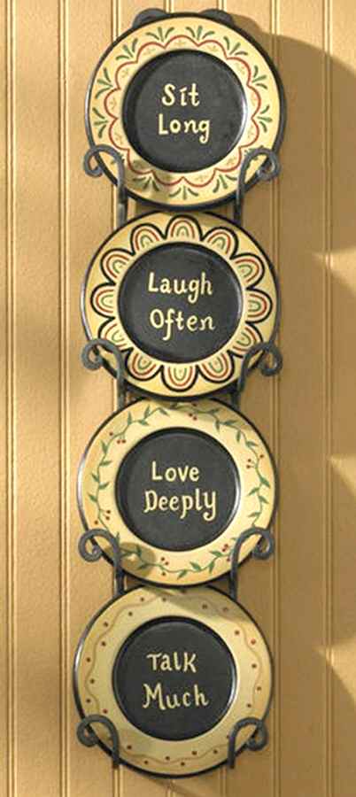 Penny Lane Mini Plate Set of 4 with Metal Rack by Park Designs-1