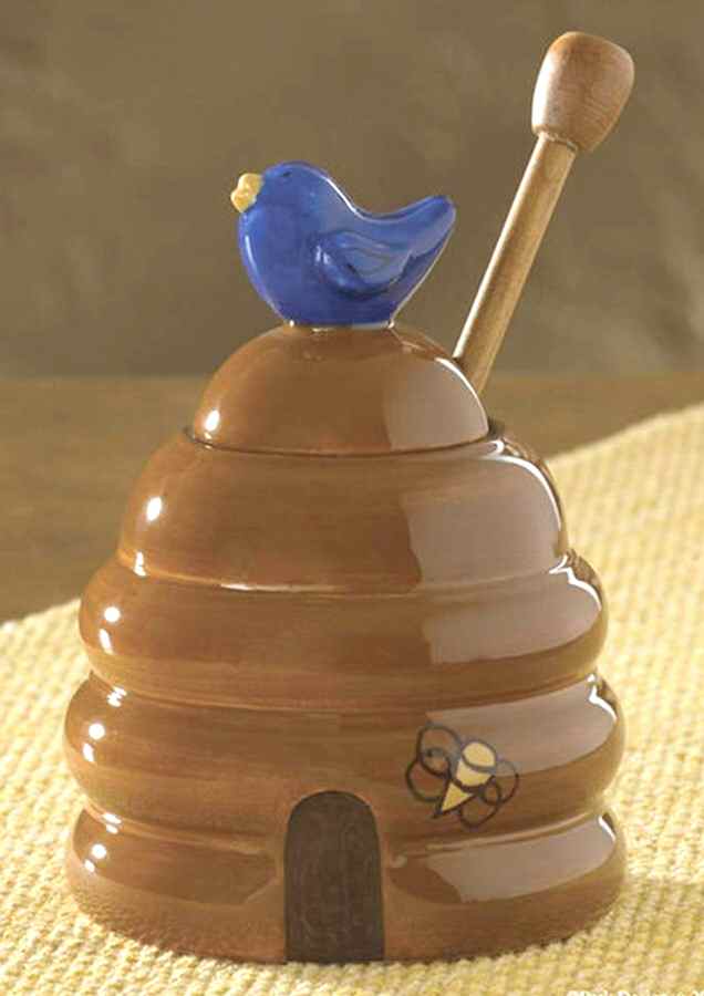 Birds & Bees Honey Pot with Lid and Spoon/Dipper by Park Designs-1