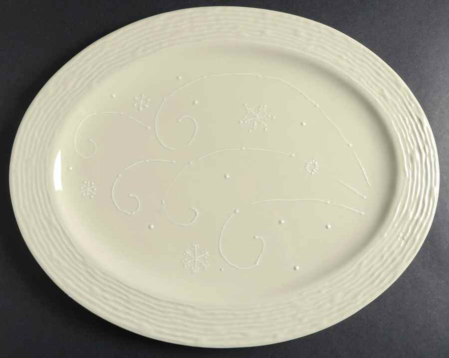 Snow Swirl 14" Oval Serving Platter by Park Designs-1
