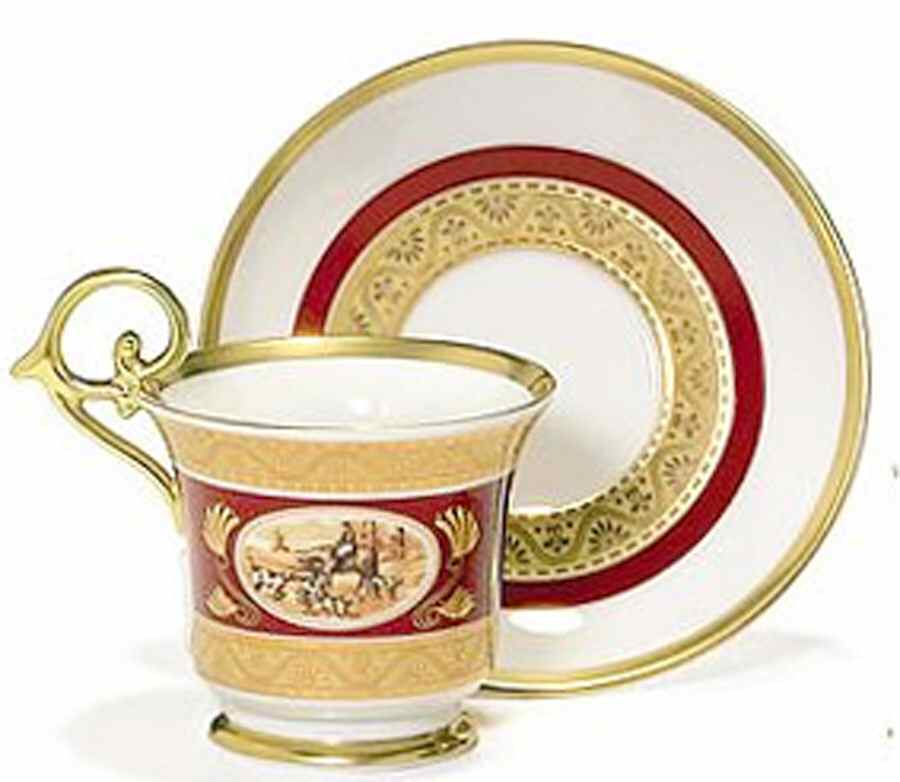 PIR185 Footed Cup & Saucer Set by Pirkenhammer-1