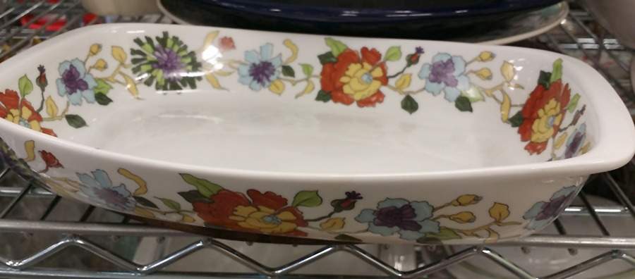 Fleurs Persanes 11" Rectangular Baker by Porcelaine De Paris-1