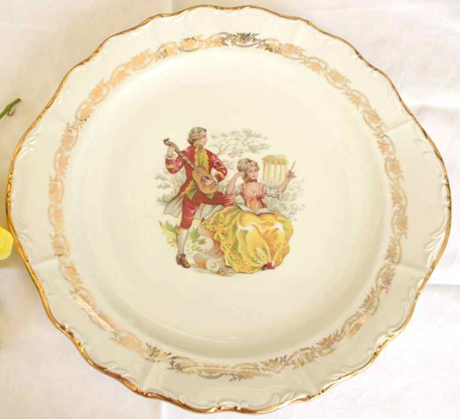 PDT10 Handled Cake Plate by Porcelaine d'Art-1