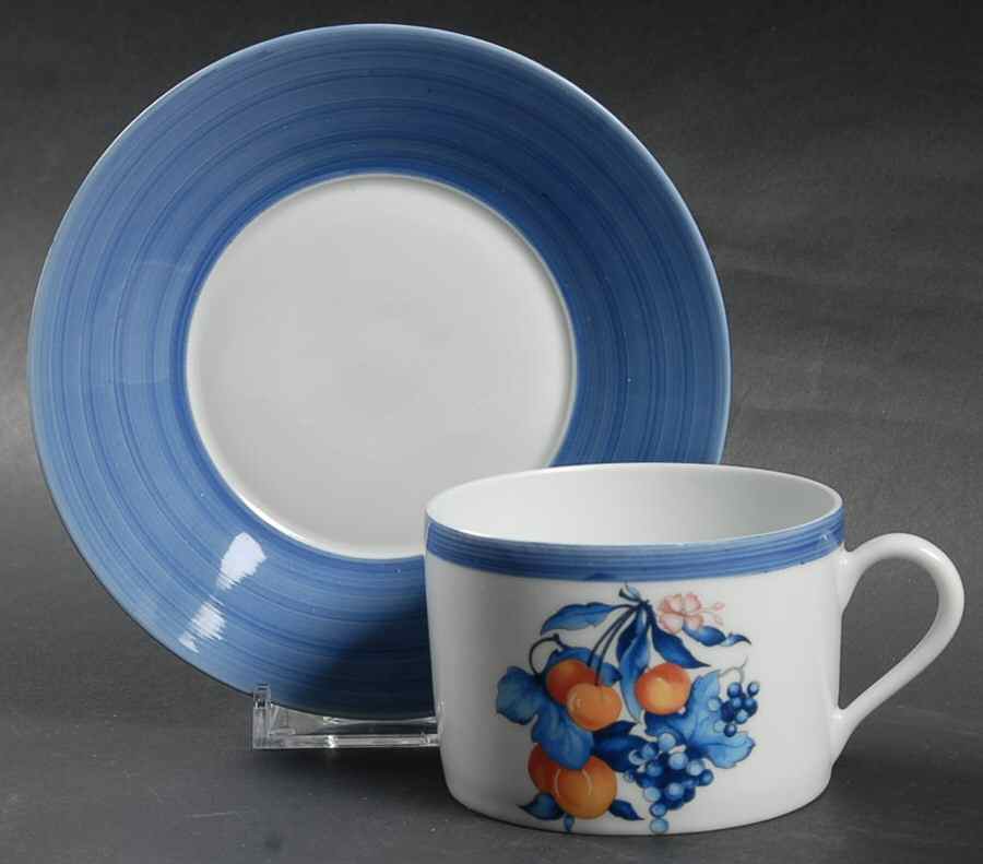 Melrose Flat Cup & Saucer Set by Porcelaine Lafarge-1