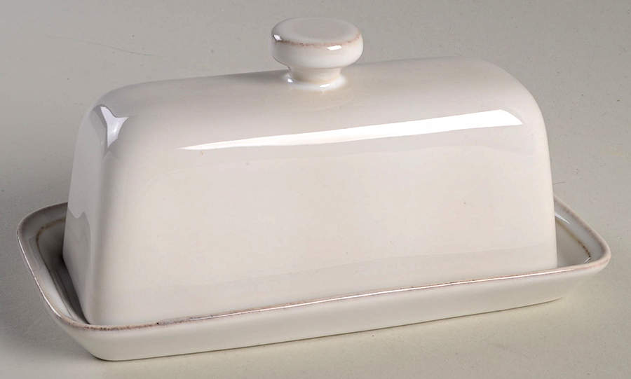 Cambria Stone (White) 1/4 Lb Covered Butter by Pottery Barn China-1