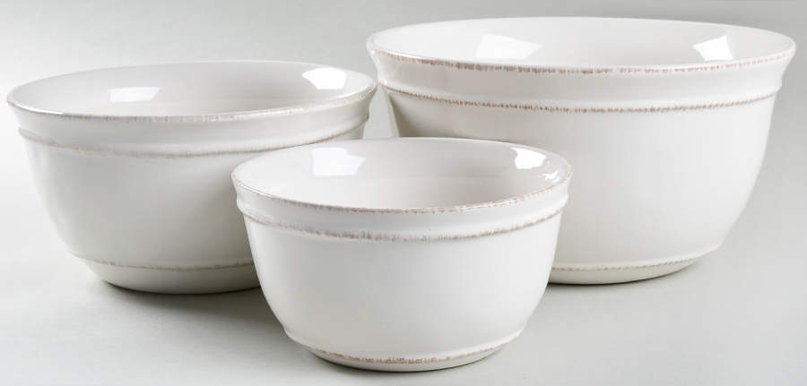 Cambria Stone (White) (3 Piece) Mixing Bowl Set by Pottery Barn China-1