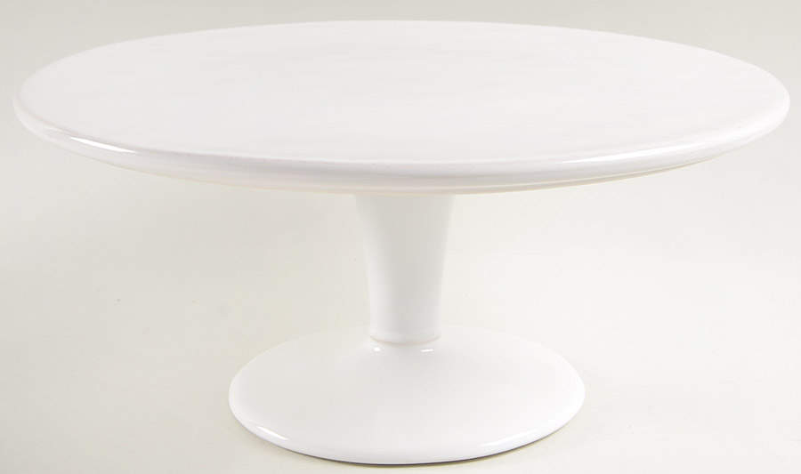 Cambria Stone (White) 12" Diameter Pedestal Cake Stand by Pottery Barn China-1