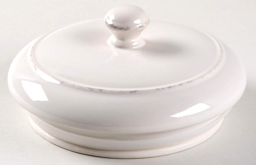 Cambria Stone (White) Lid for Dog Treats Canister by Pottery Barn China-1
