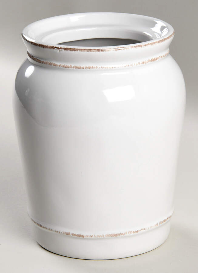 Cambria Stone (White) Medium Canister No Lid by Pottery Barn China-1