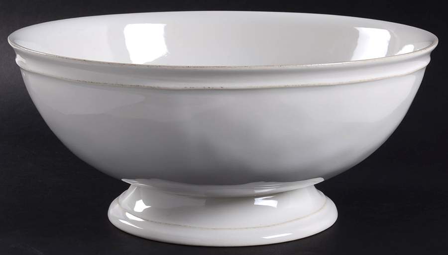 Cambria Stone (White) Footed Bowl by Pottery Barn China-1