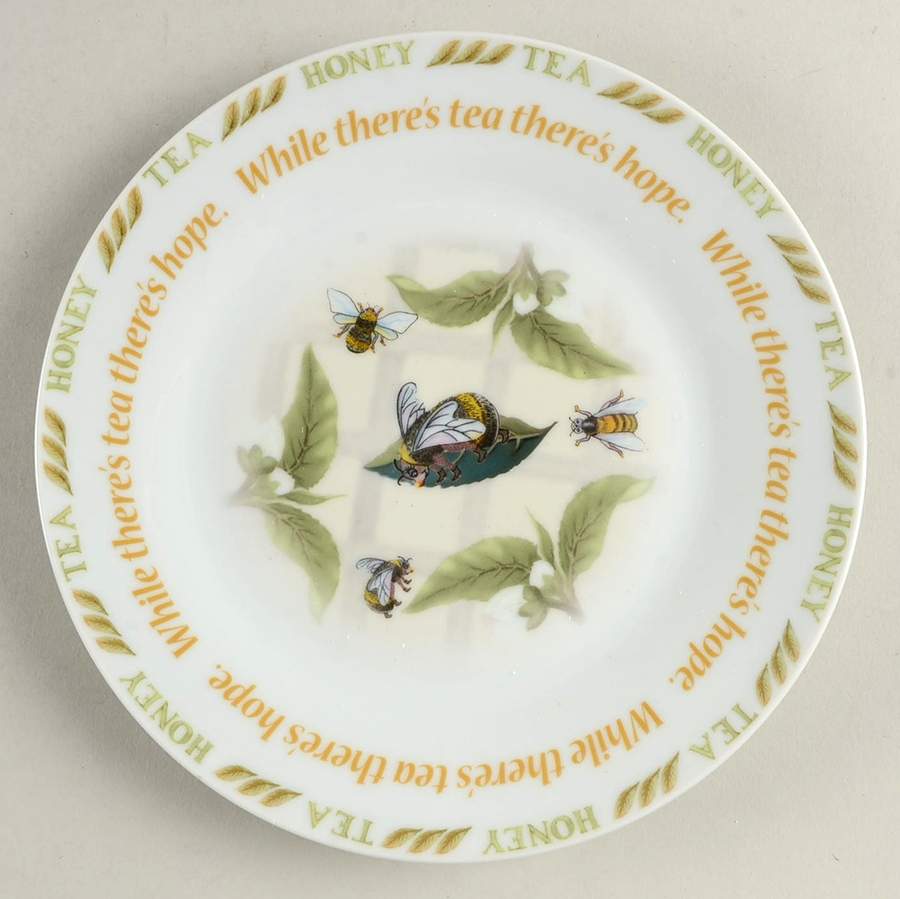 Tea Plant & Honey Bee Dessert/Pie Plate by Cardew Design-1