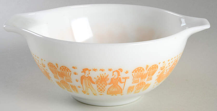 Butterprint-Orange 9" Cinderella Mixing Bowl by Pyrex-1