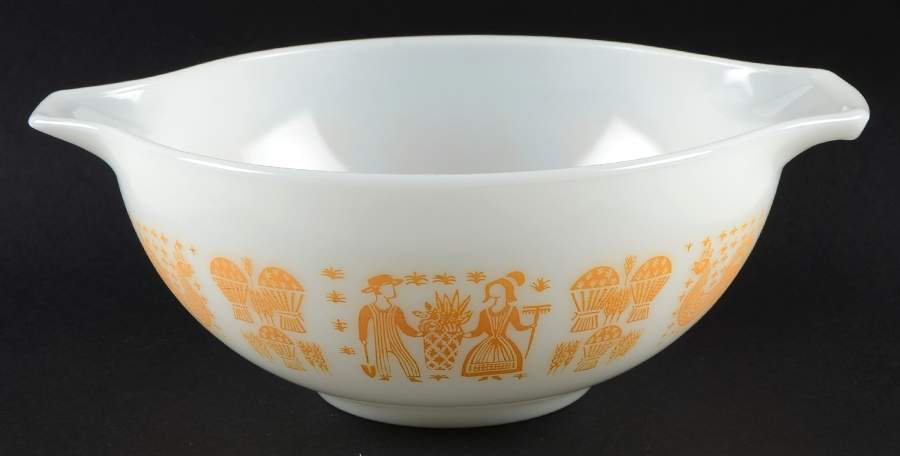 Butterprint-Orange 10" Cinderella Mixing Bowl by Pyrex-1