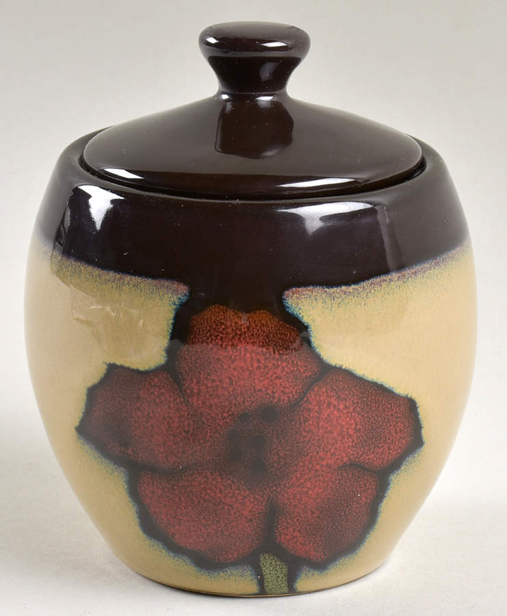 Painted Poppies Sugar Bowl & Lid by Pfaltzgraff-1