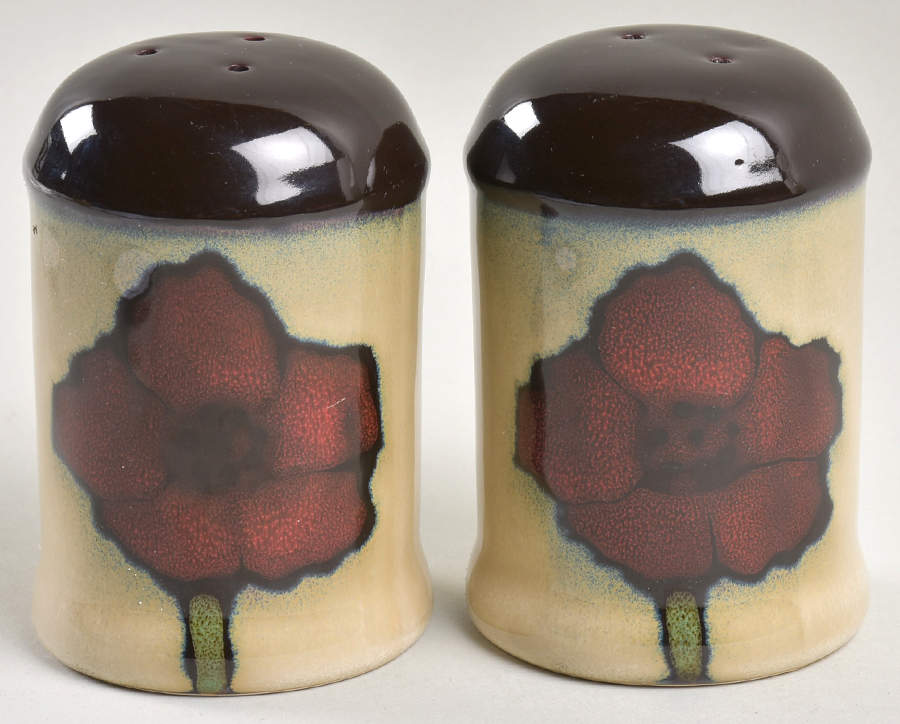 Painted Poppies Salt & Pepper Set by Pfaltzgraff-1