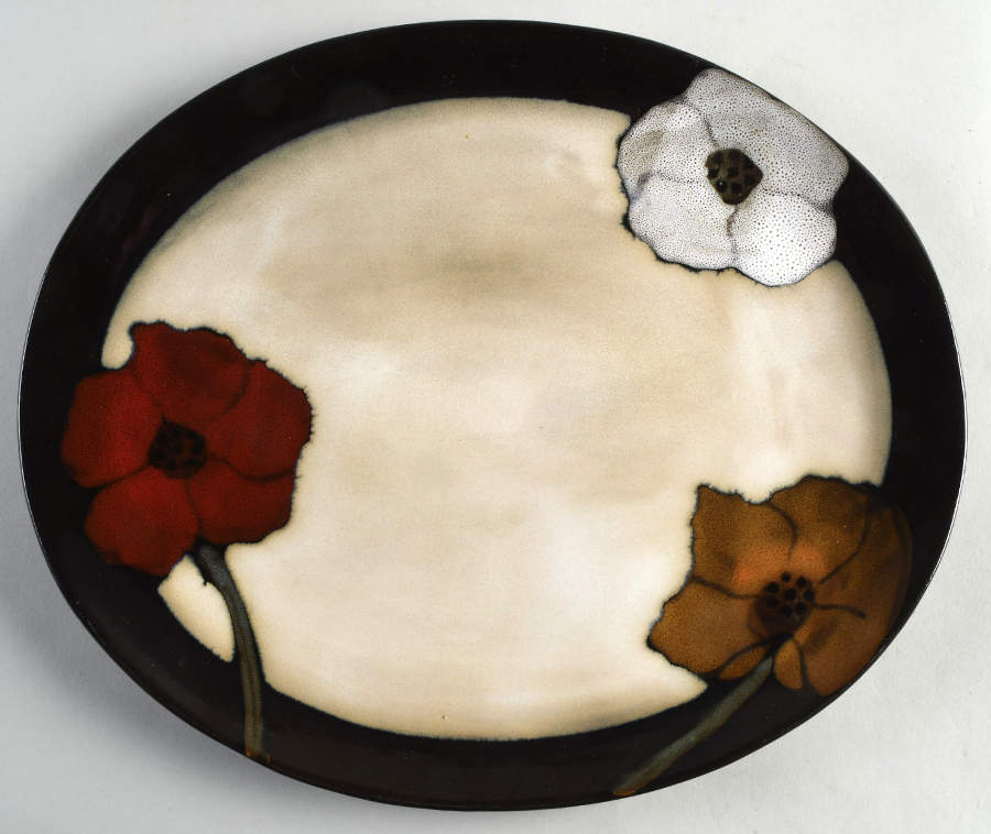 Painted Poppies 14" Oval Serving Platter by Pfaltzgraff-1