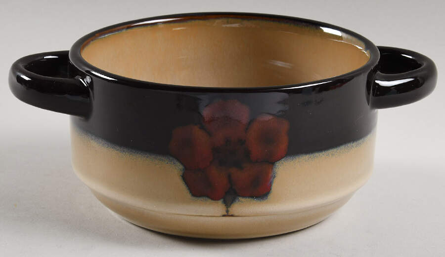 Painted Poppies Individual Handled Soup Bowl by Pfaltzgraff-1
