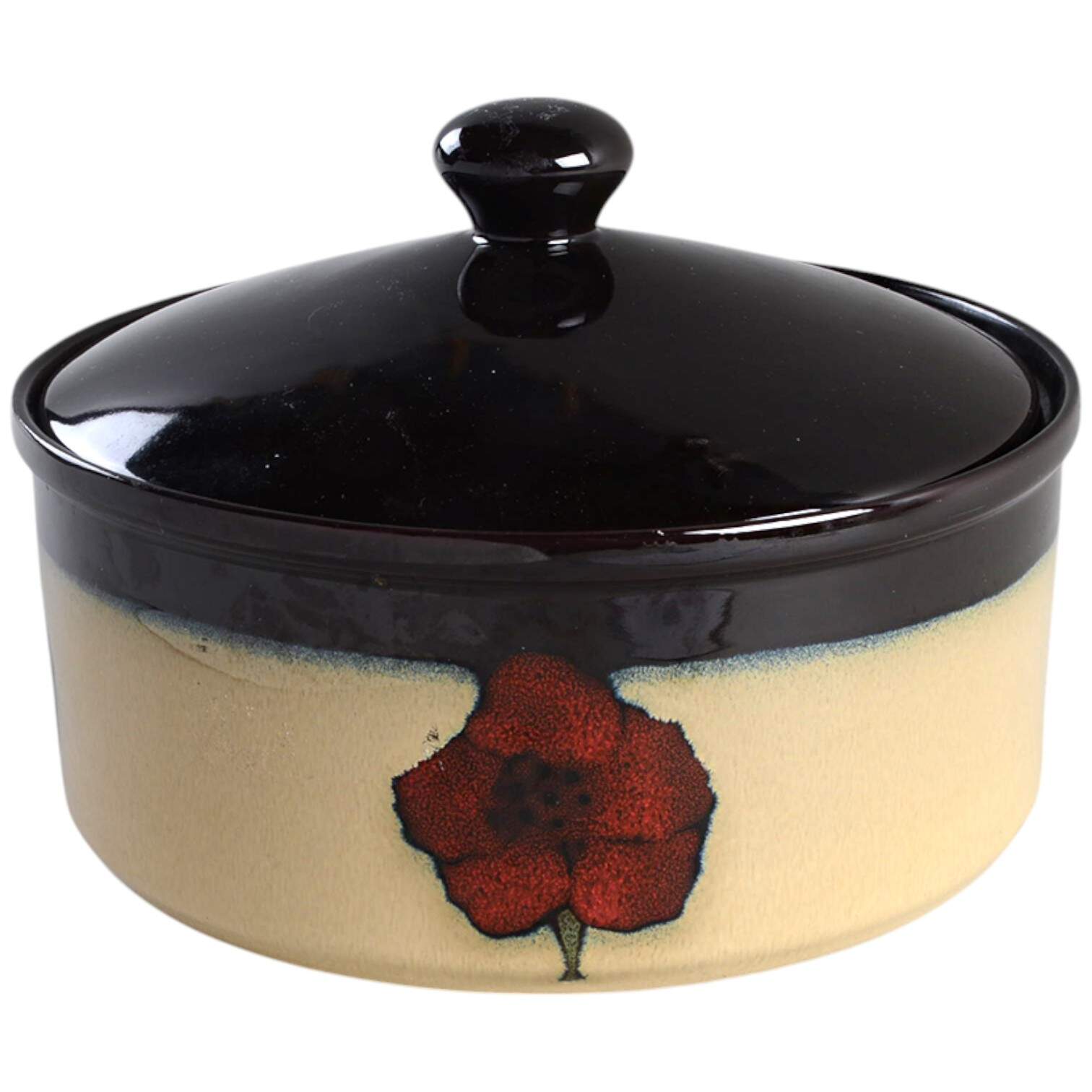 Painted Poppies 1.5 Qt Round Covered Casserole by Pfaltzgraff-1