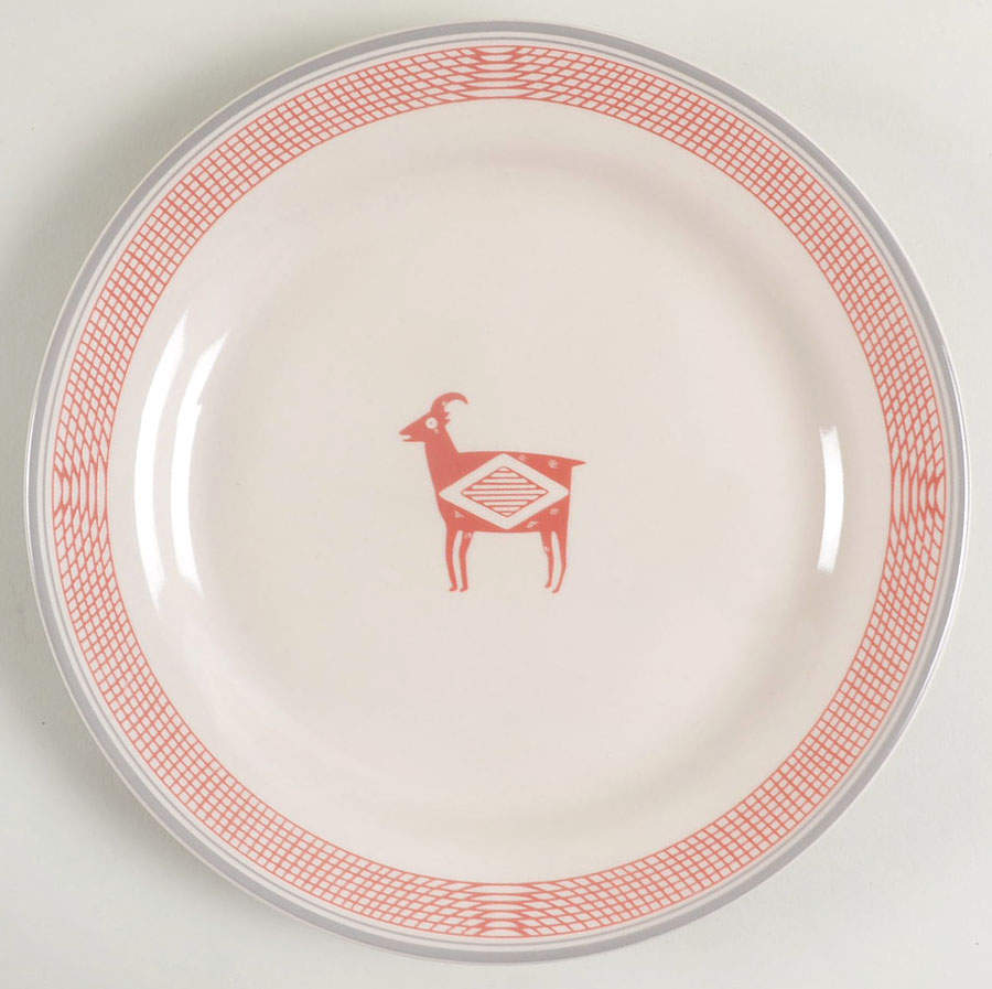 Ancient Mimbreno Indian-Brick Red (Replica) Salad Plate by Pipestone-1