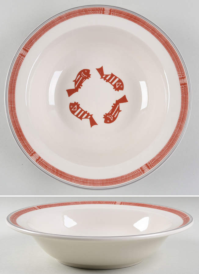 Ancient Mimbreno Indian-Brick Red (Replica) 10" Pasta Serving Bowl by Pipestone-1