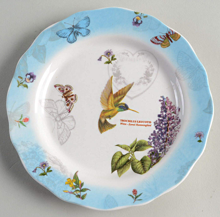 Botanic Hummingbird Dessert/Pie Plate by Portmeirion-1