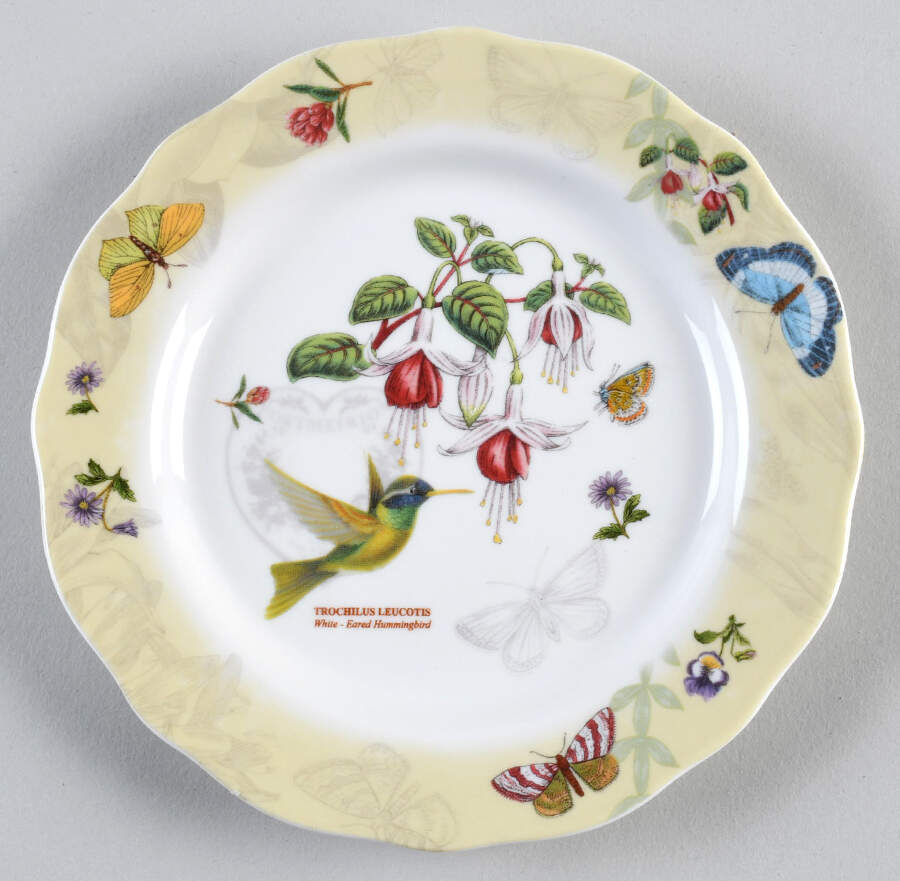 Botanic Hummingbird Dessert/Pie Plate by Portmeirion-1