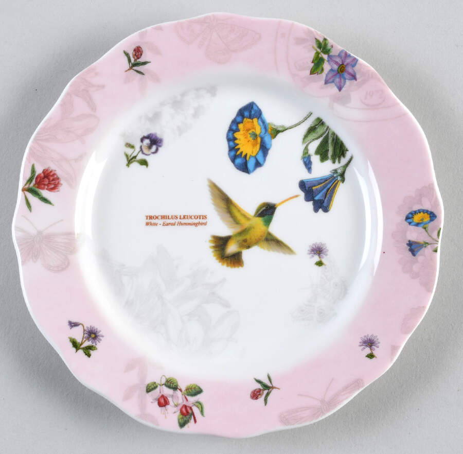 Botanic Hummingbird Dessert/Pie Plate by Portmeirion-1