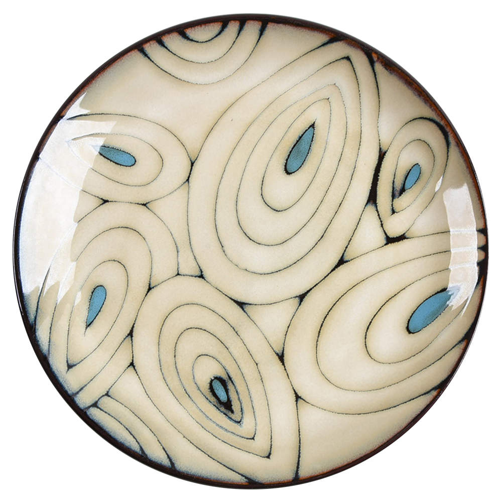 Teal Reactive (Teal Peacock) Coupe Salad Plate by Pier 1-1
