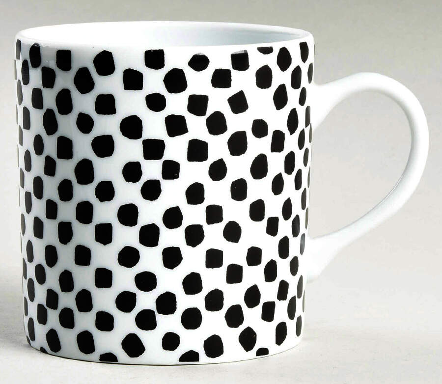 Dots Black on White Mug by Pickard-1