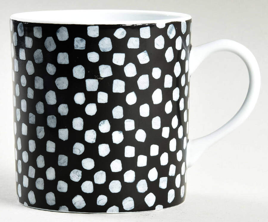Dots White on Black Mug by Pickard-1