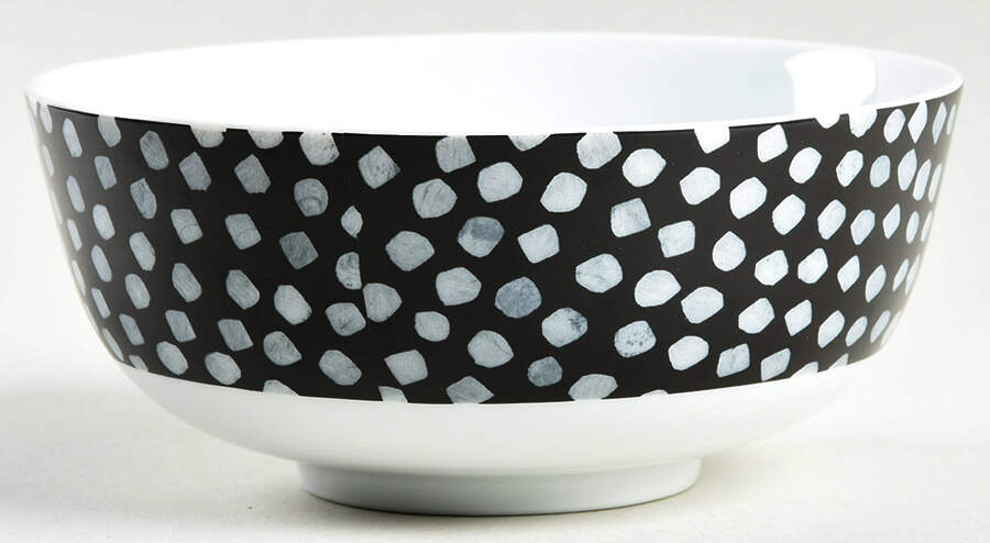 Dots White on Black Coupe Cereal Bowl by Pickard-1