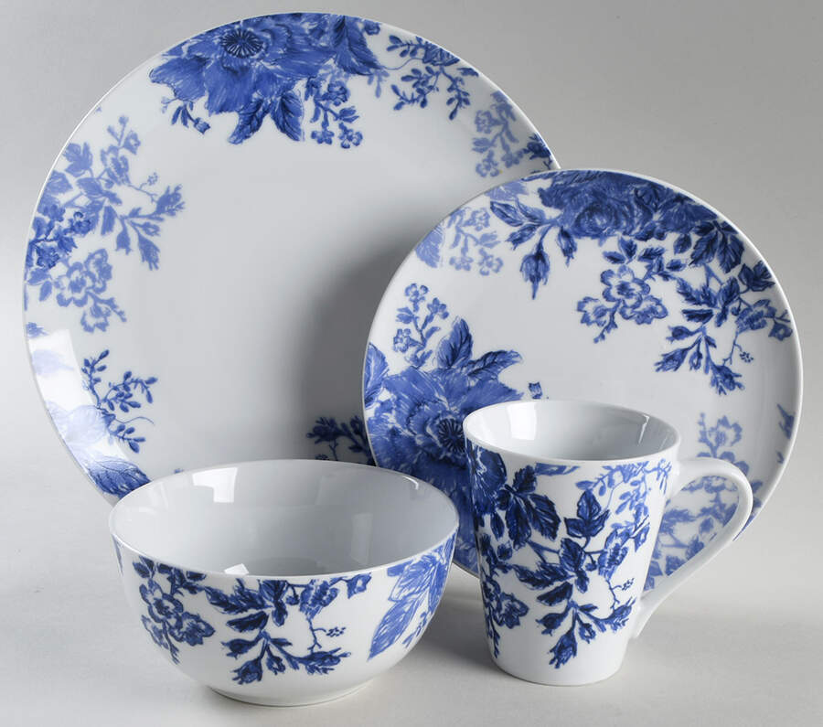 Tatnall Street Bluebell (Blue) 4 Piece Place Setting by Paula Deen-1