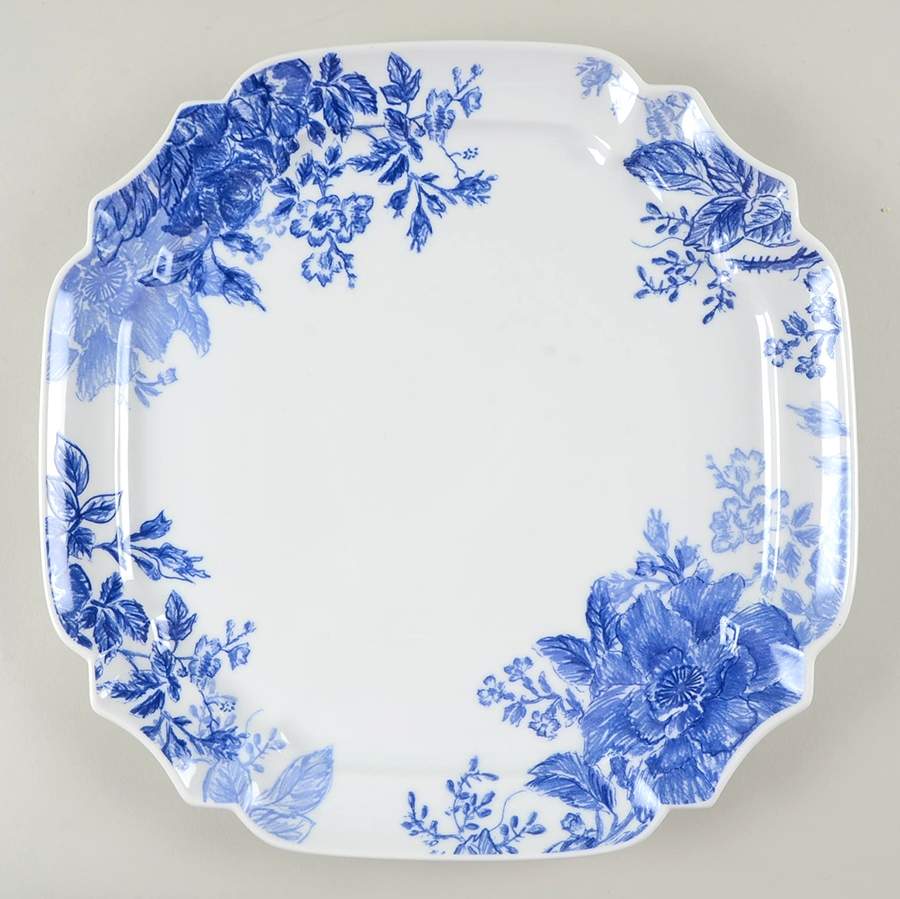 Tatnall Street Bluebell (Blue) 13" Square Serving Platter by Paula Deen-1