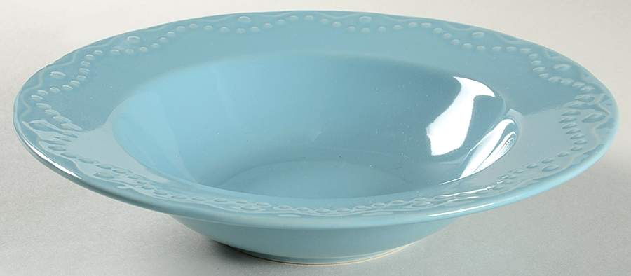 Whitaker Aqua Large Rim Soup Bowl by Paula Deen-1