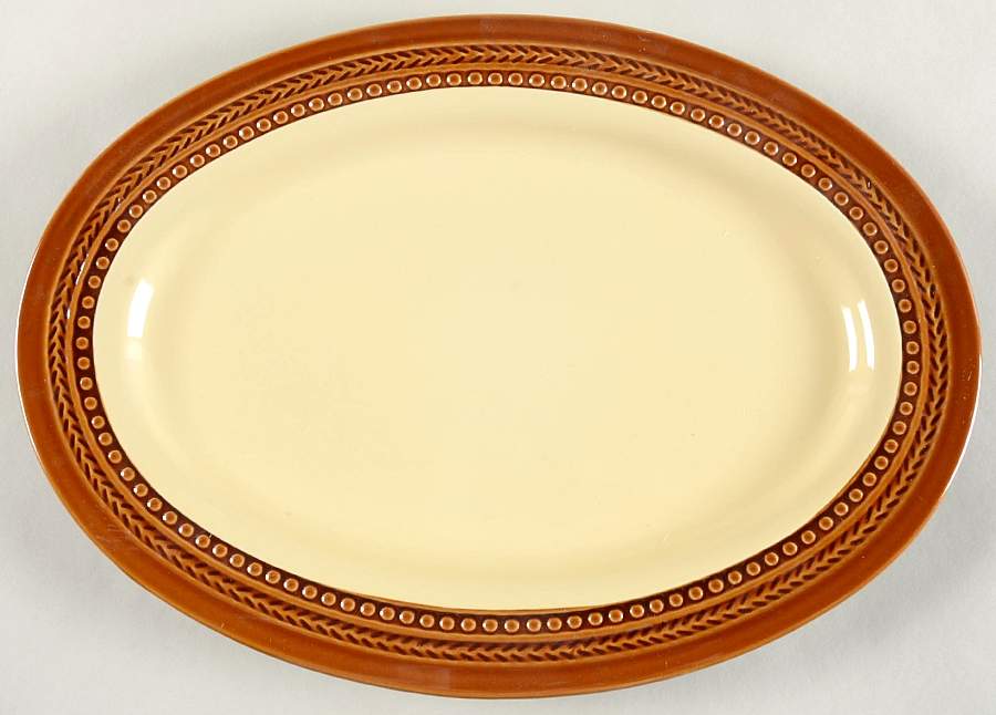 Southern Gathering Chestnut 14" Oval Serving Platter by Paula Deen-1