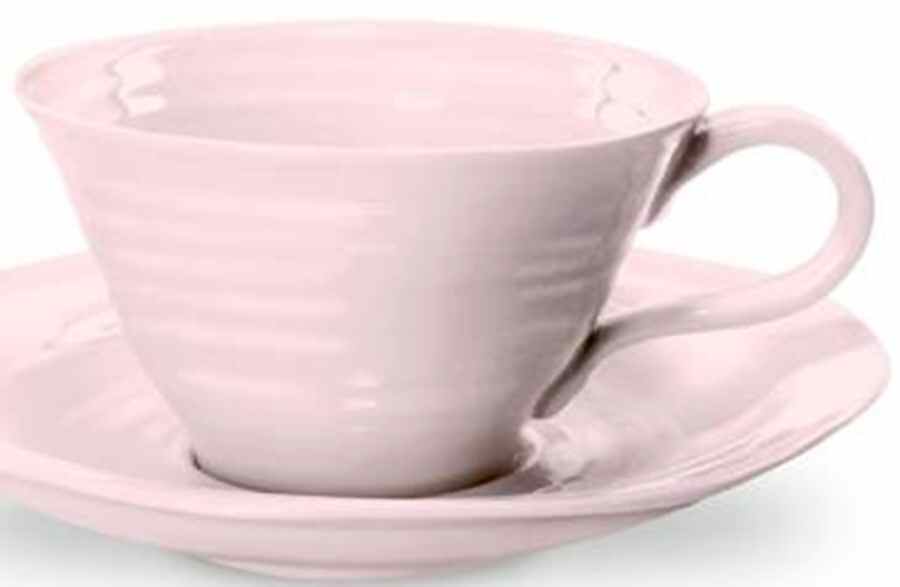 Sophie Conran Pink Flat Cup & Saucer Set by Portmeirion-1