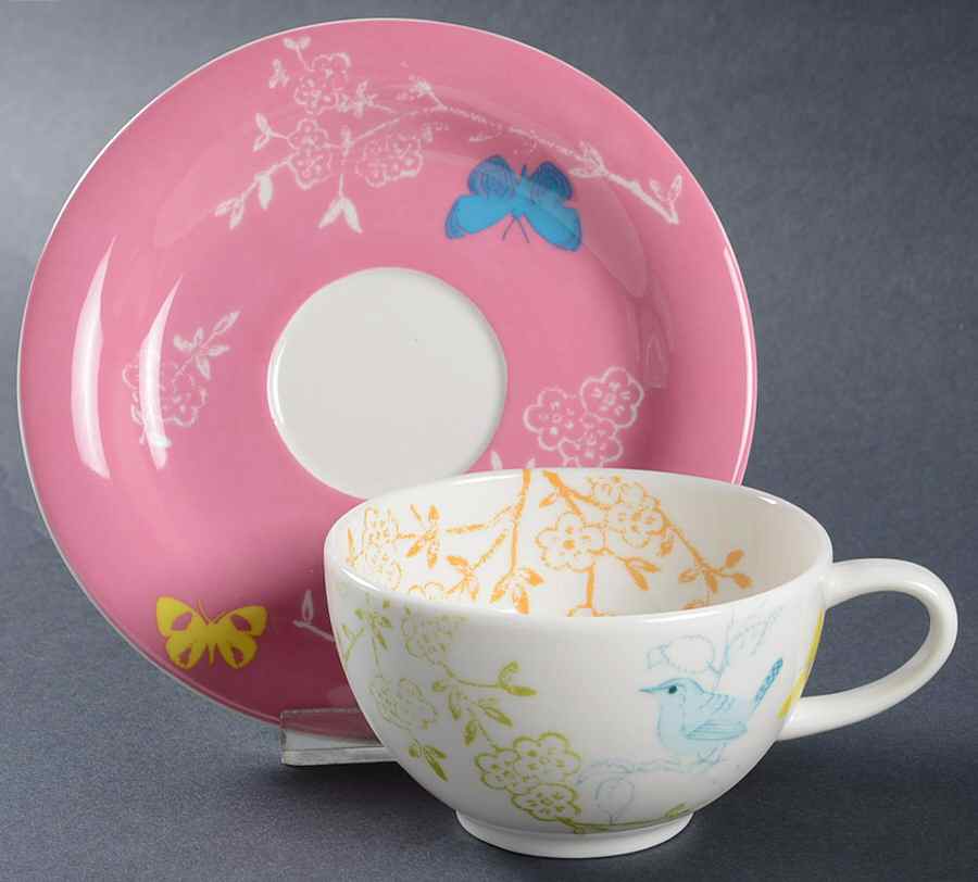 Dawn Chorus Flat Cup & Saucer Set by Portmeirion-1